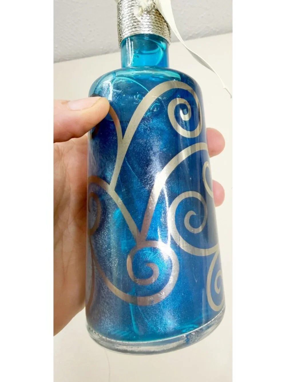 VTG Pier One Bath Foam Spice Fragrance 8.4 Oz Blue Glass Bottle Italy NOS